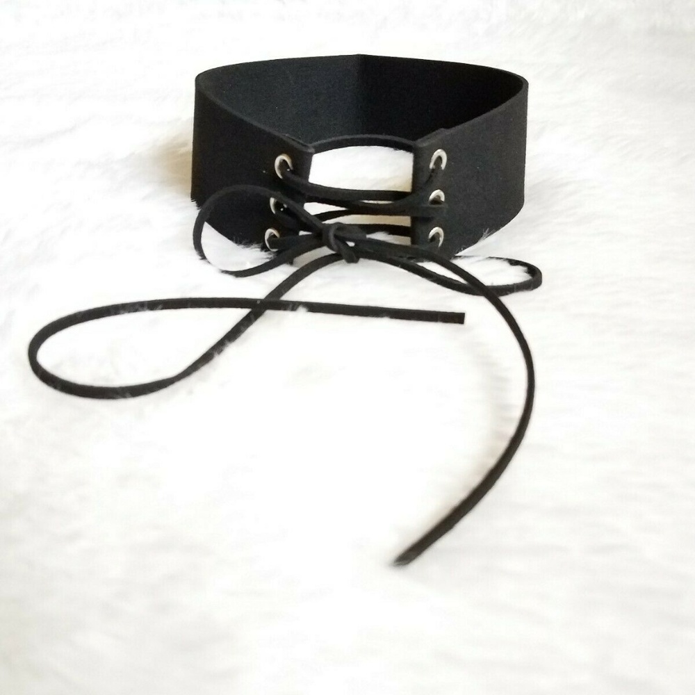 TIE UP CHOKER Brown Choker - Picture 3 of 5